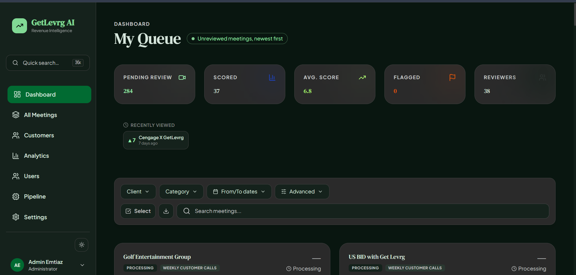 GetLevrg AI — Meeting Intelligence Platform preview